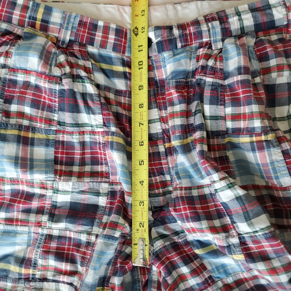 Jos A Bank Madras Shorts Plaid Patchwork 38 Blue - Picture 5 of 8